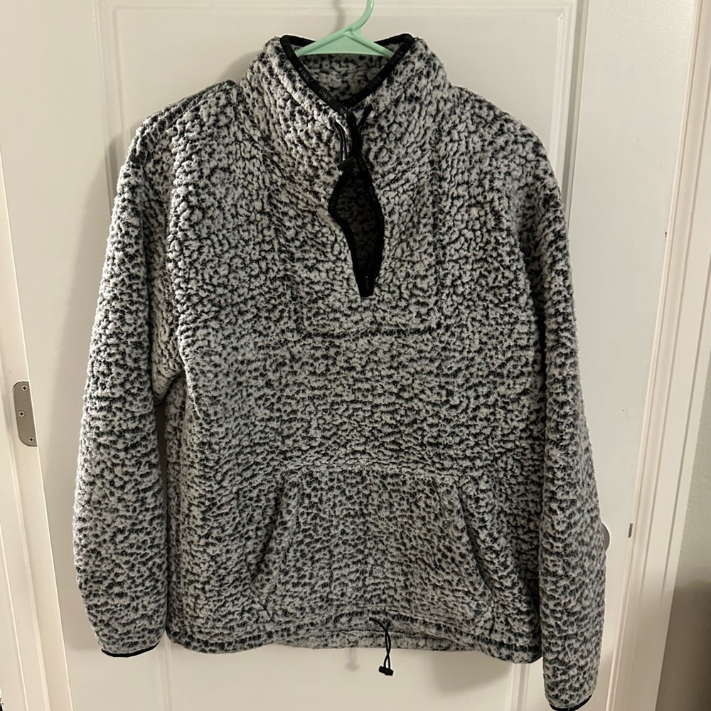 PINK Quarter Zip Fuzzy Fleece jacket